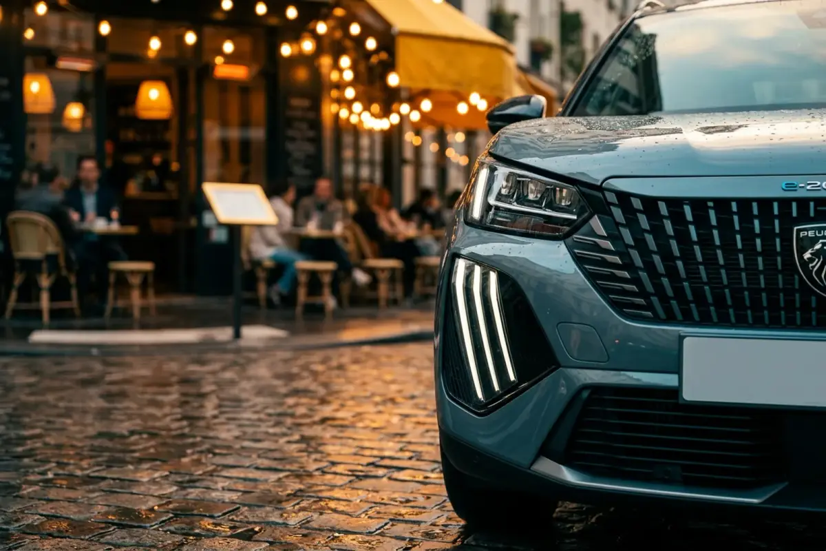Peugeot 2008'in Paris'te ön far ve ızgara detayı