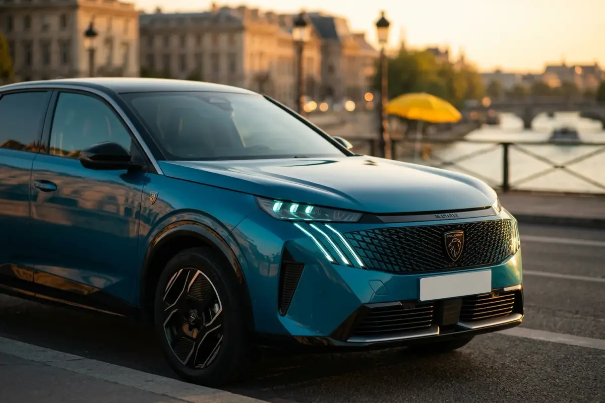 Peugeot 3008'in Paris'te ön far ve ızgara detayı