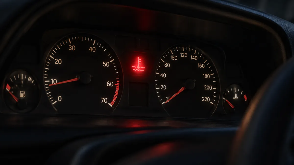 Peugeot 306 Break gösterge panelinde yanan kırmızı motor soğutma suyu sıcaklığı uyarı lambası