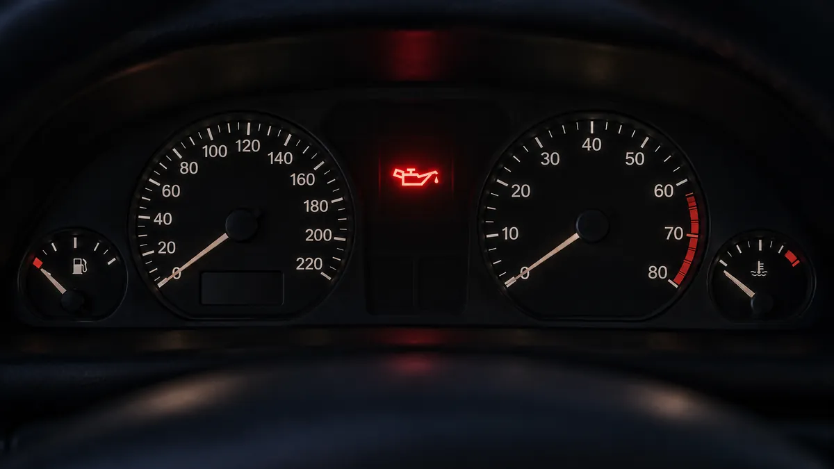 Peugeot 306 gösterge panelinde yanan kırmızı motor yağı basıncı uyarı lambası