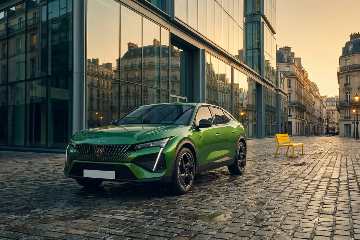Peugeot 408'in Paris'te ön far ve ızgara detayı